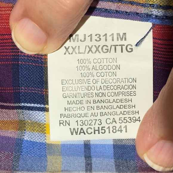 Wrangler 20X Mens Longsleeve Shirt XXL Western Cowboy Rodeo Plaid Flip Cuff Snap - Picture 10 of 15